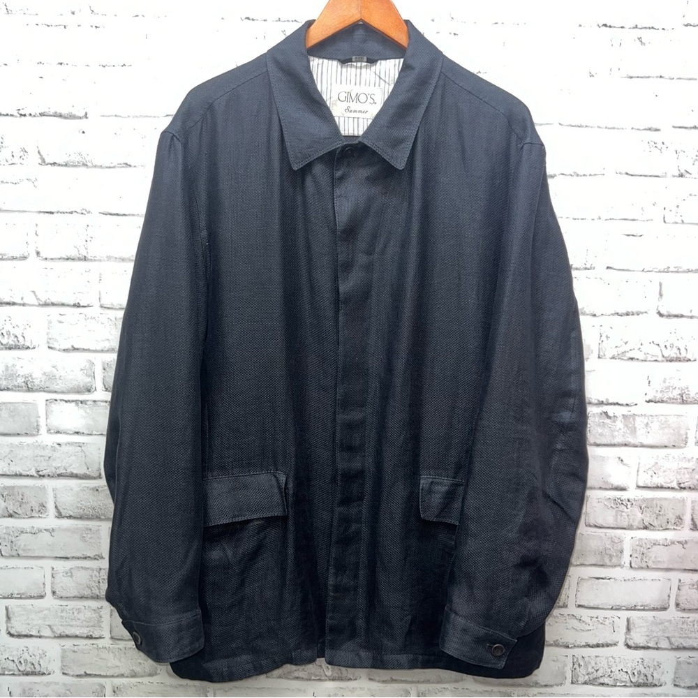 Gimos Jacket XL 54 Navy Flax Linen Blazer Men’s Lightweight Jacket